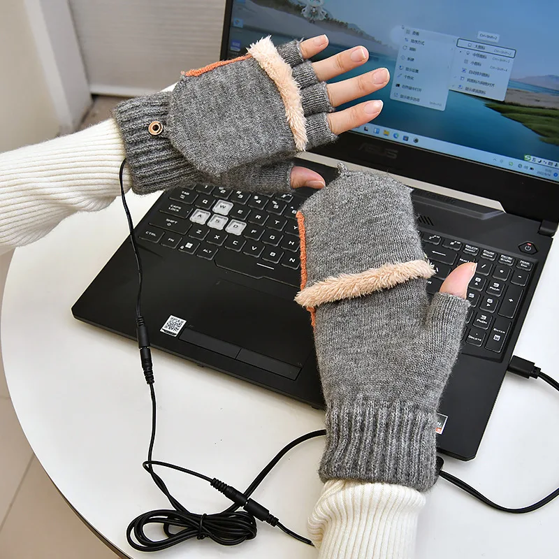 Новинка 2022 перчатки с подключением к компьютерному зарядному устройству и USB-интерфейсом