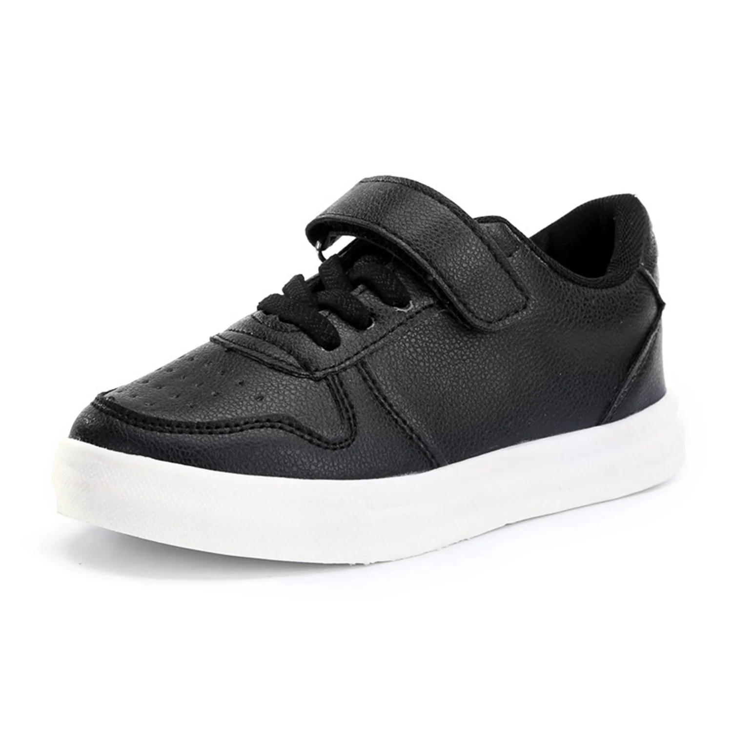 Choozii оптовая продажа, новый дизайн, модные детские черные кроссовки из натуральной кожи, стильная школьная обувь, обувь для мальчиков