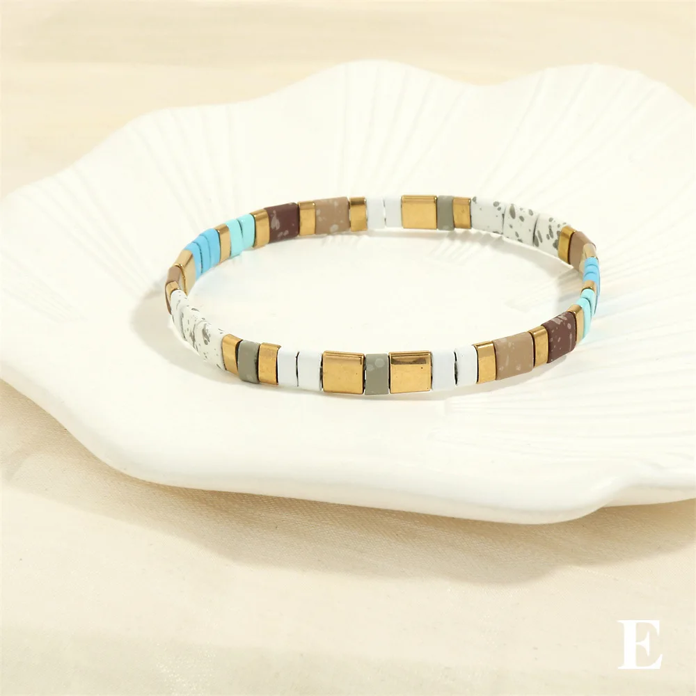 Braccialetti Intrecciati Multistrato Con Perline Di Semi Di Vetro Arcobaleno In Stile Bohemien Per Donna Colorato