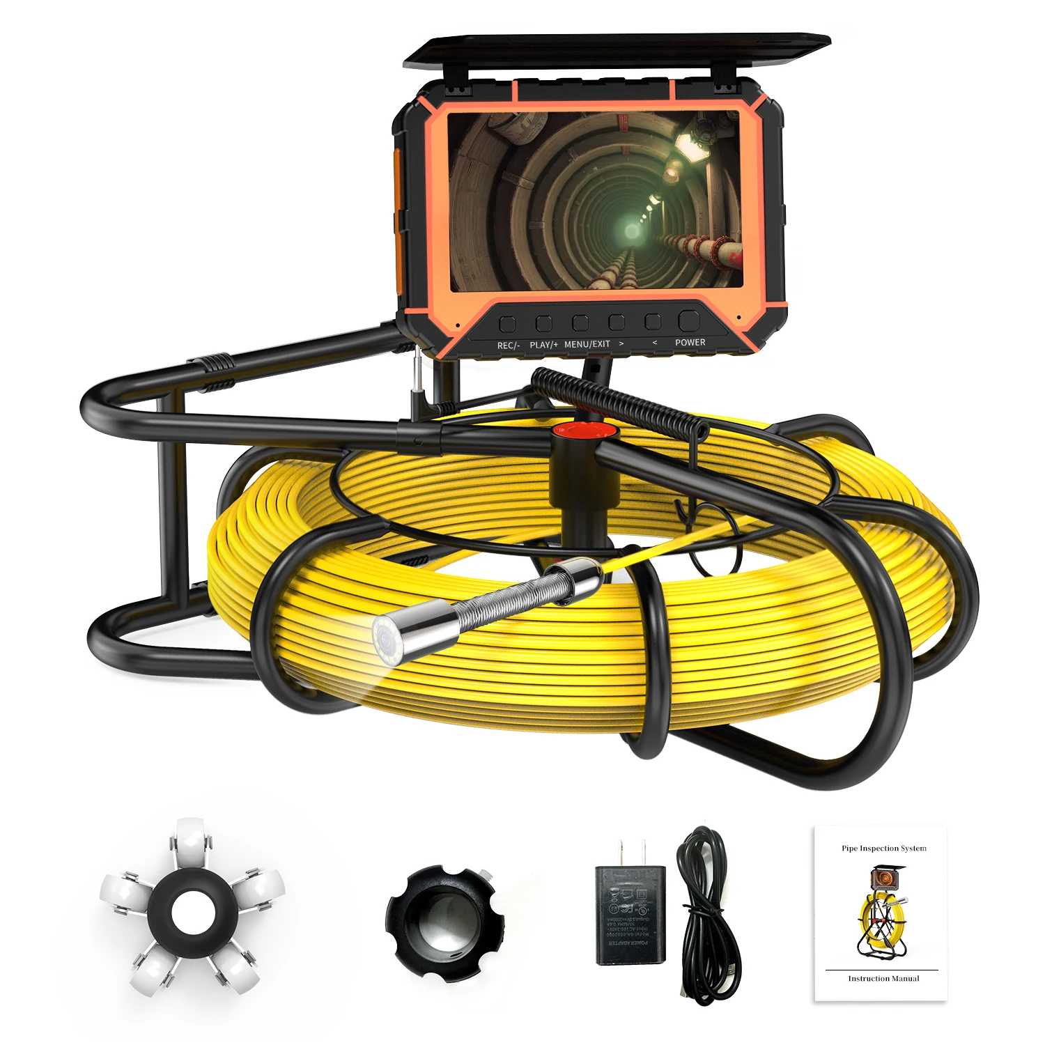 10200mAh Sewer Camera DVR 32GB&Meter Counter 1080P IP68 Pipe Camera With 23mm HD Lens Drain Camera 5inch Monitor 10m/20m/30m/40m/50M Optional details