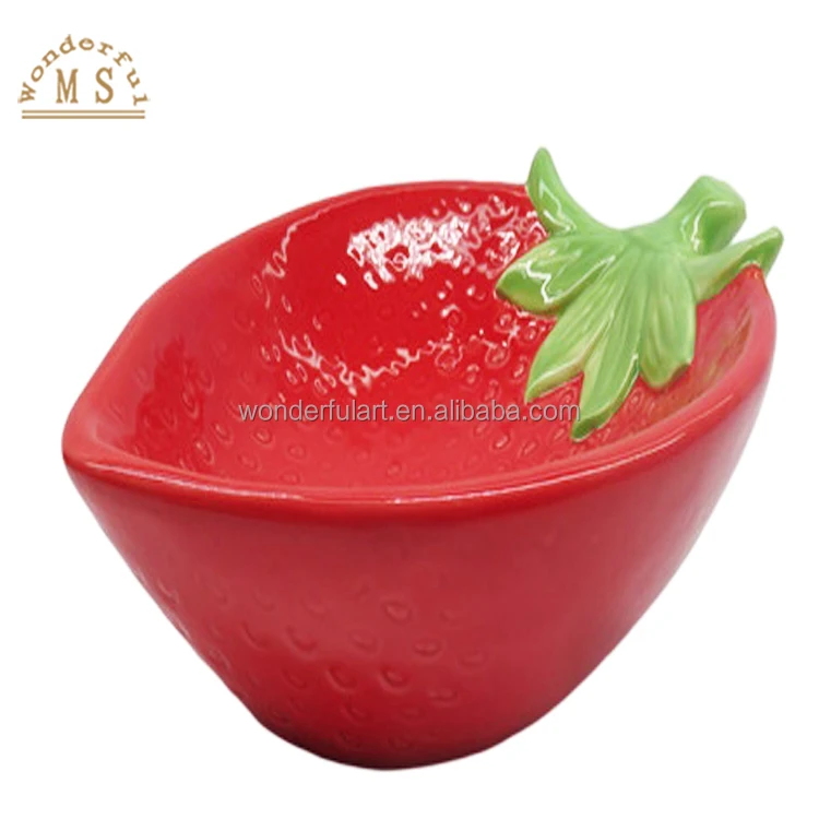 Porcelain strawberry dish Shape Holders 3d fruit Style Kitchenware Ceramic canister dish Tableware jar