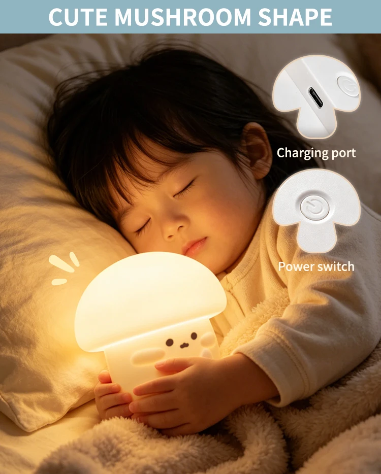 圣诞灯 LED 智能三速可爱硅胶房间小夜灯护眼睡眠氛围拍手灯