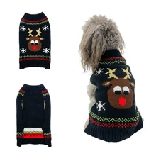 Hot Selling Classic Floral Pattern Deer Fashion Dog Sweater Colorful Winter Pet Clothes for Dogs Christmas Style Knit Sweaters
