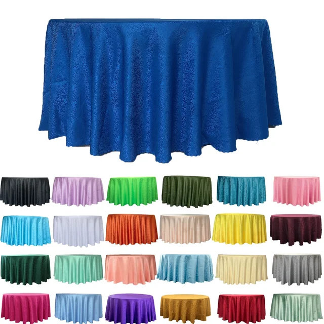 120 132 inch Royal Blue Polyester Fabric Table Cloth Jacquard Table cover for Wedding Party Banquet Events Hotel Restaurant