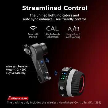 SmallRig Wireless Handwheel Controller (Lite), Single-Touch A/B Marking, 21H Battery Life, for DSLR and Cine Lenses - 4295 detail image