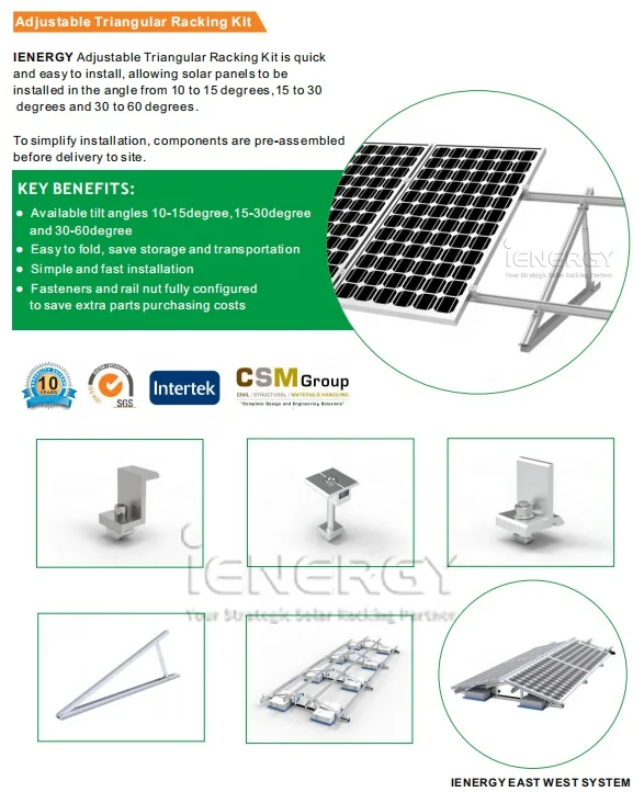 Solar Panel 450W Mounts Tracking Adjustable Triangle Ballast Brackets