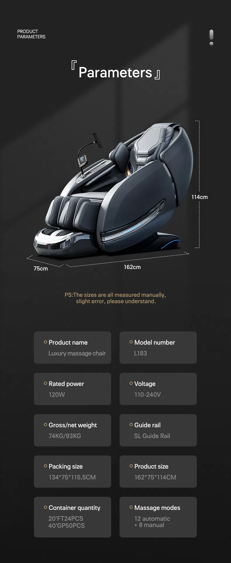 product 2026 new arrival leather electric sl track full body and hands massage chair full body for home use-4