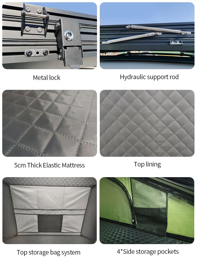 2024 Rock Cruiser Hard Shell Roof Top Tent Camper for Car Roof Top Tent Overland Z Style Folding Rooftop Tent Trailer