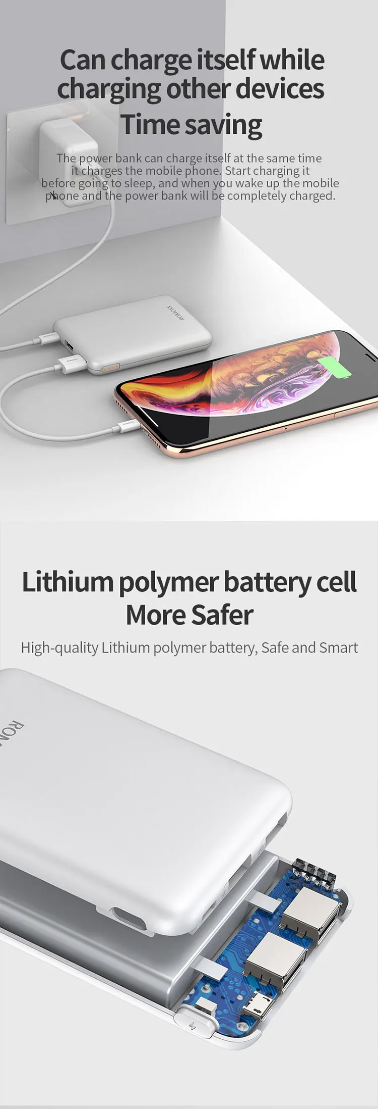 Romoss Pure 05 5000mAh Power Bank with Dual Output