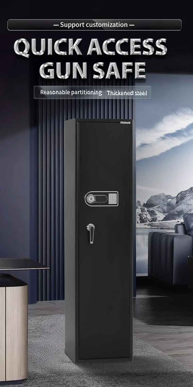 CEQSAFE Electronic Digital Fireproof Waterproof Steel Stash Gun Safes Box manufacture