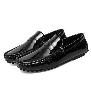 Vintage Premium Calf Leather Men's Loafer Shoes Handmade Moccasin Hard-Wearing Black Genuine Leather Casual Shoes