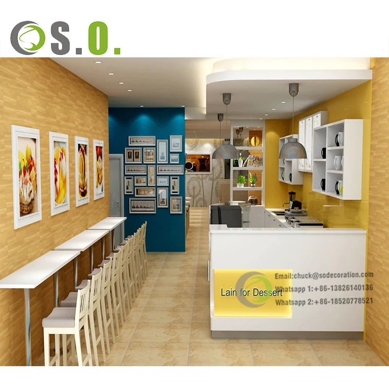 Modern Coffee Shop Counter Design Dessert Bar Counter Wooden Bakery ...