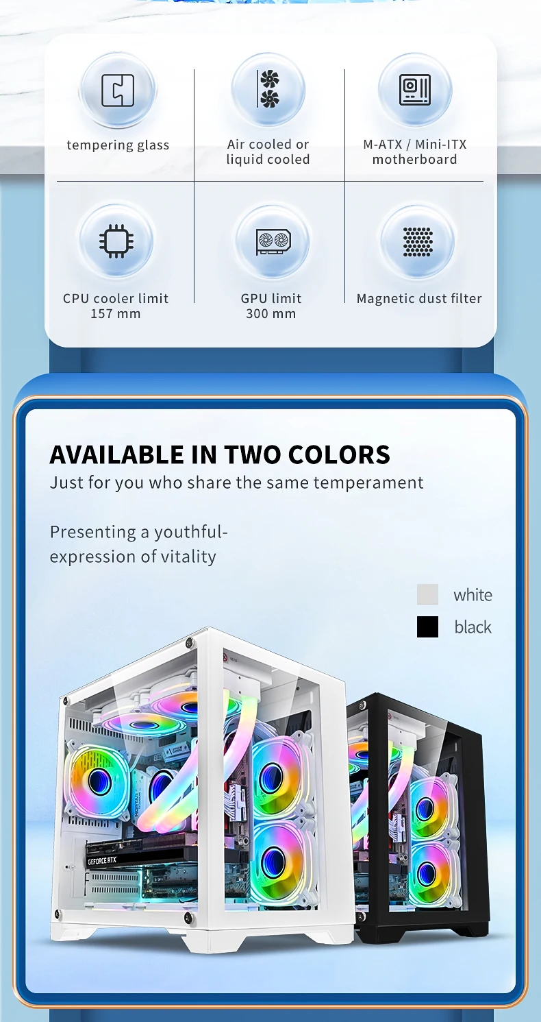 Snowman 2023 Gamer Computer Case Gaming Case For Pc Matx Computer