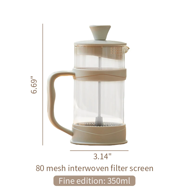 siyue 0.35l glass french press with