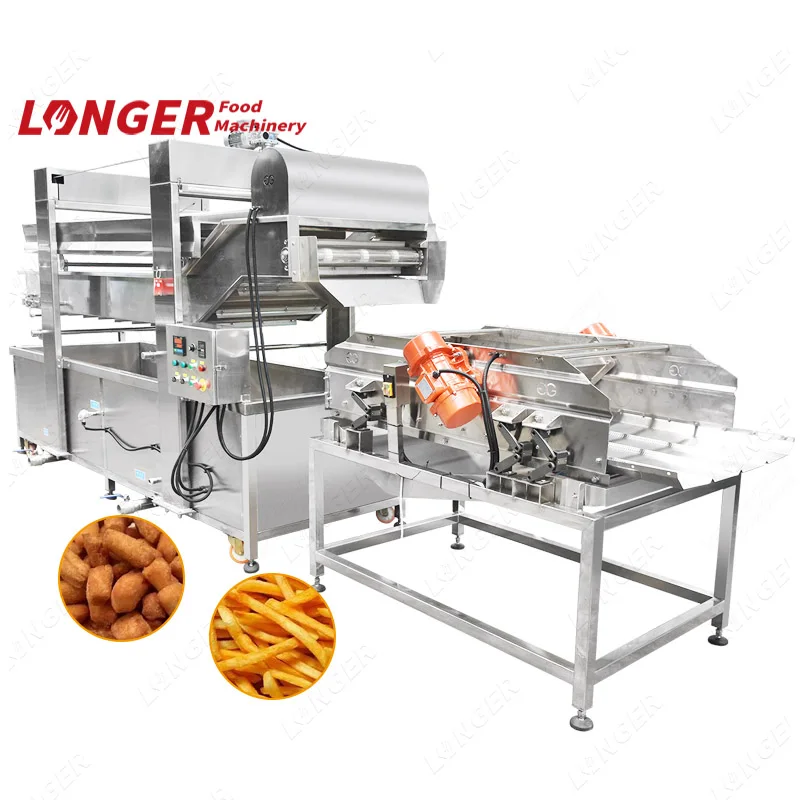 Continuous Automatic Gas Cassava Chips Fish Frying Machine