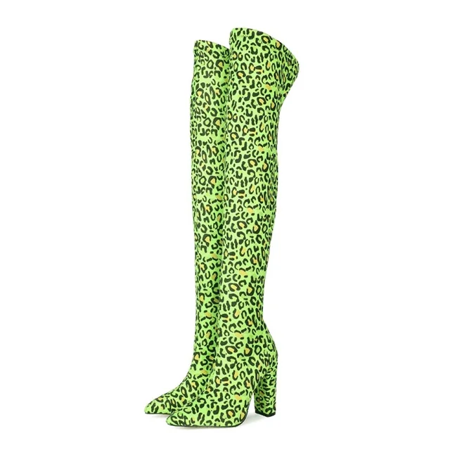 green stretch boots