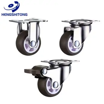 Factory direct silent TPR material 1/1.25/1.5/2/2.5/3 inch casters lightweight universal wheel with swivel brake