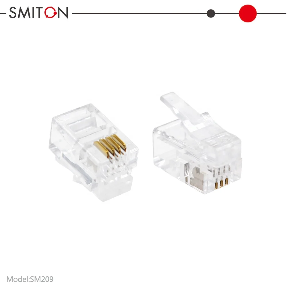 UTP RJ9 4P4C Modular Plug Male Connector for Telephone Application RJ9 Male Connector