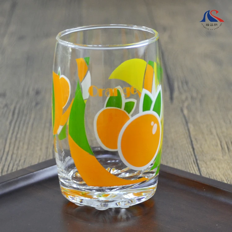 Personalized Custom Design 250ml Water Juice Glass With Machine Printing 9oz Blown Printed Drink Cup for Bar Hotel Copa Tumbler