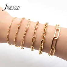 Stainless Steel New Arrival 18K Gold Plated Link Chain Women Bracelet Punk Jewelry Vendors