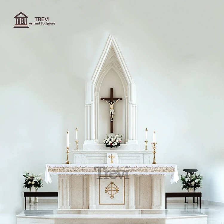 Custom Made Catholic Church Altar - Hand Carved Marble