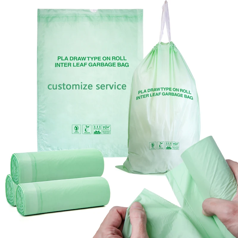100% Compostable Small Drawstring Garbage Bags Colored Scented For Cars