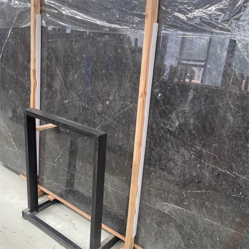 product best quality star yao grey marble slab tile for home floor dark grey marble wall tiles-3