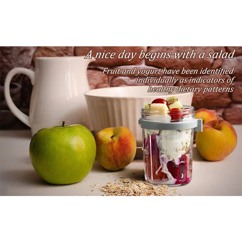 Lot De 6 Bocaux En Verre 300ml Overnight Oats - Avec Couvercles Hermétiques, Réutilisables Pour Avoine, Yaourt, Pudding, Salade