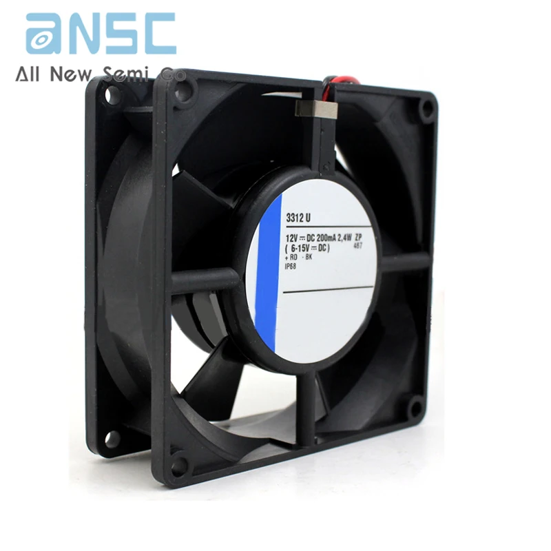 Original Axial flow fan 3312U 9232 12V 0.2A IP68 2.4W 3000RPM Waterproof 9cm Computer fan