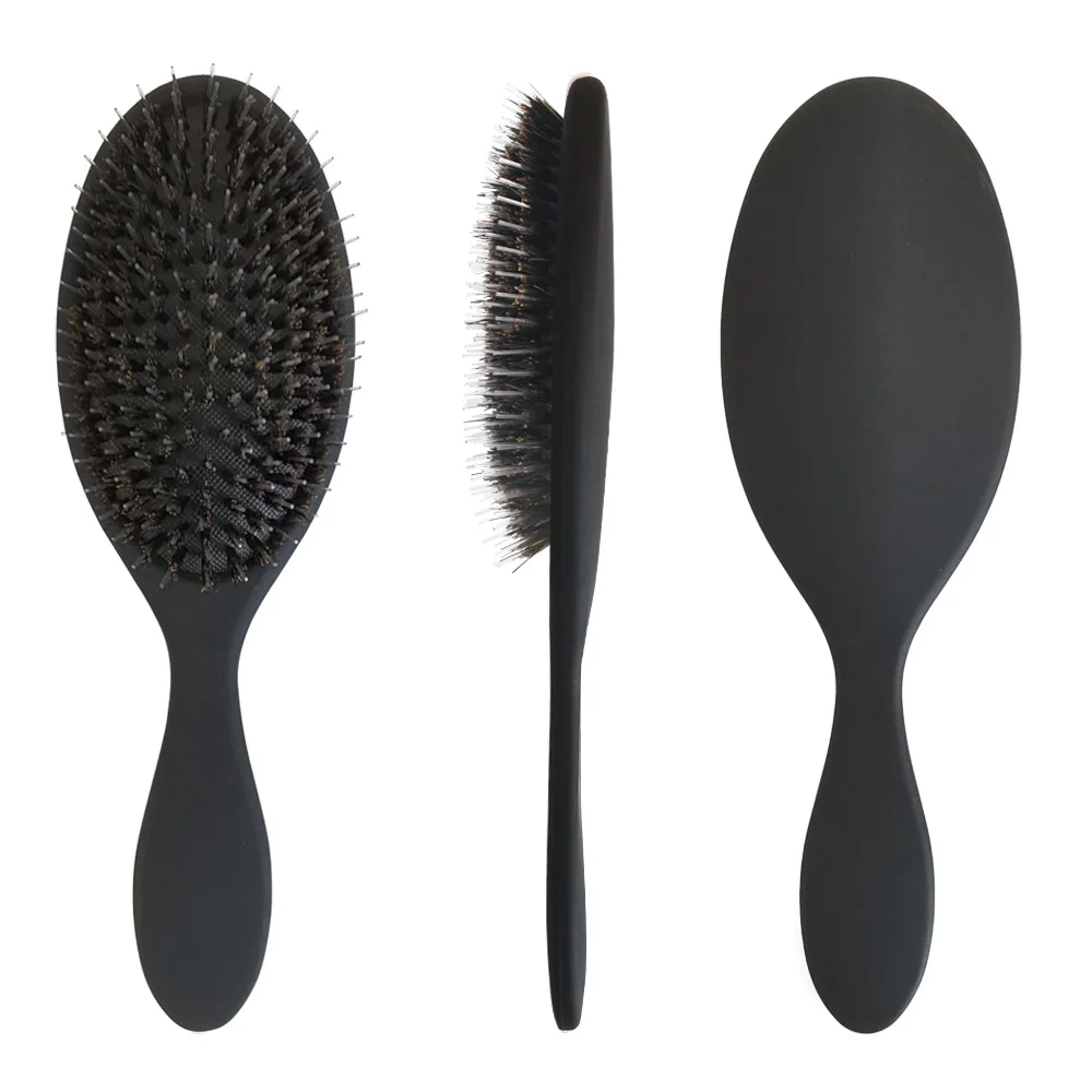 Hair Care Brush Massager Bristle Wet Dry Detangling Hair Brush Soft Cushion Nylon Boar Bristle 