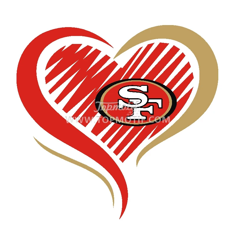 Wholesale Custom SAN FRANCISCO 49ERS Rhinestone Bling Heart