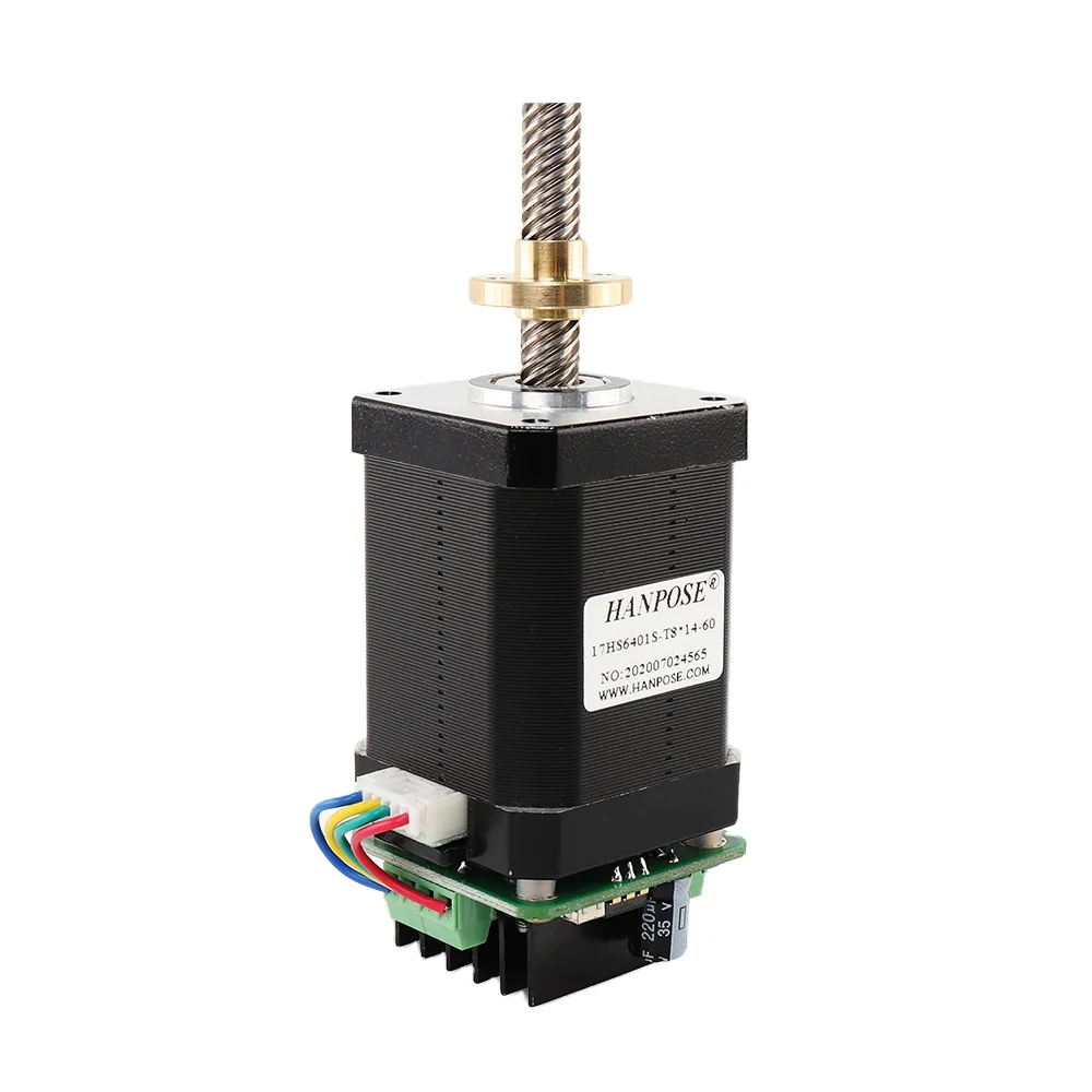 HANPOSE 1,7 A, 70 N·cm, 17HS6401S-T8*8 skruetrinmotor til 3D-printer, høj lagerbeholdning, CNC-fræsning, skruemotor Nema17