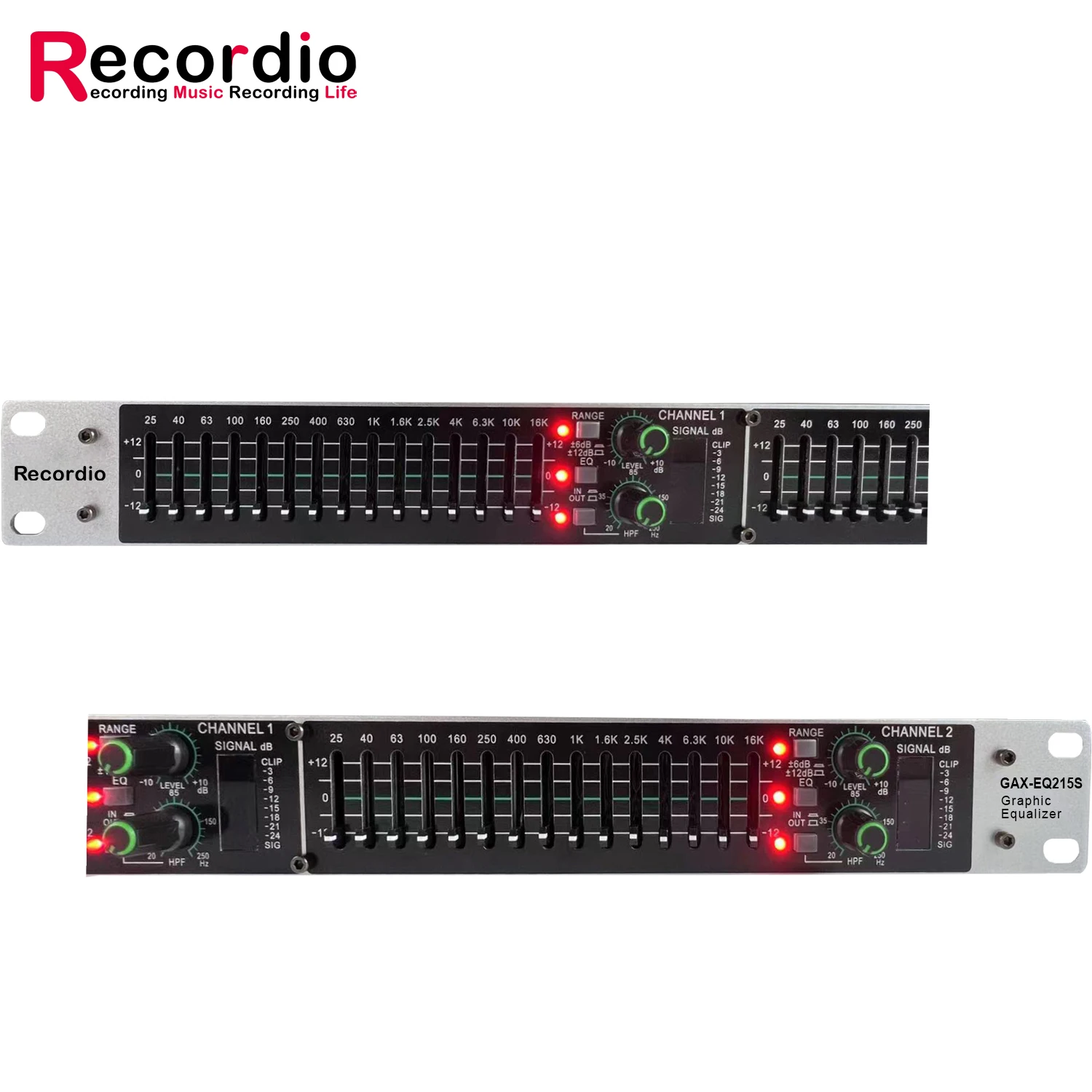 GAX-EQ215S Dual 15-Segment Graphic Equalizer for Professional