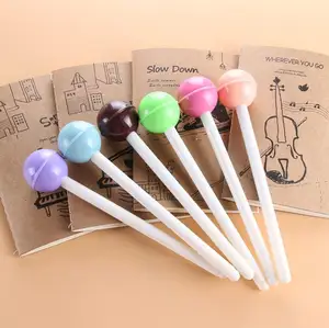 Lovely butterfly Sequins Neutral Office Black Pen Fruit Cartoon Decoration Water Pen for Writing Colorful Lollipop Pen