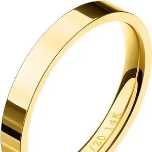 14K Gold Filled Rings for Women GirlsStacking Stackable Band Thin Gold Thumb Finger Ring Non Tarnish Comfort Fit Size 4 to 11