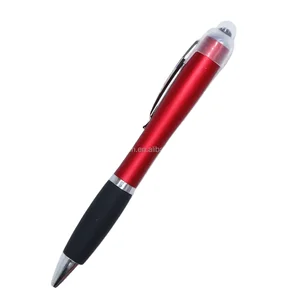 Led Light up Gift Soft Touch Screen Ball Point Pen Custom Cheap Plastic Wholesale OEM DIY Red Ballpoint Pen Promotional Pen