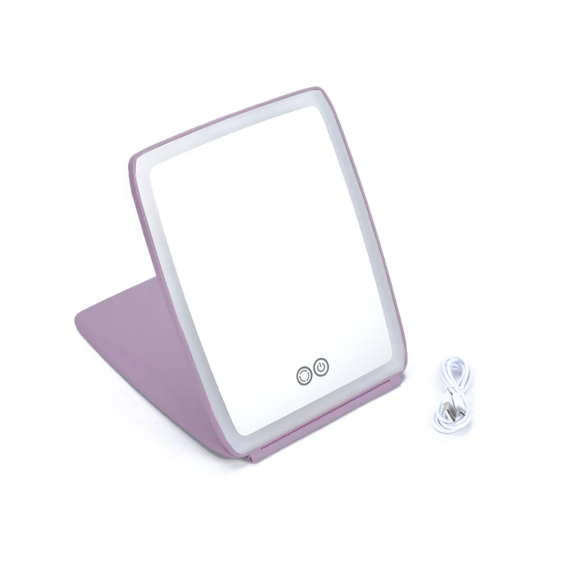 2022 new led lighted vanity mirror square makeup mirror rechargeable color switch change square ipad mirror