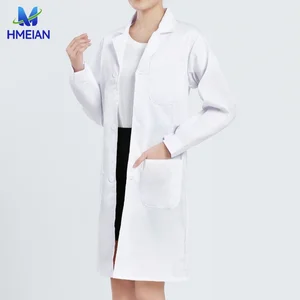 Hospital Lab Coat Uniform Polyester-cotton Blend for Men or Woman White Medical Gown