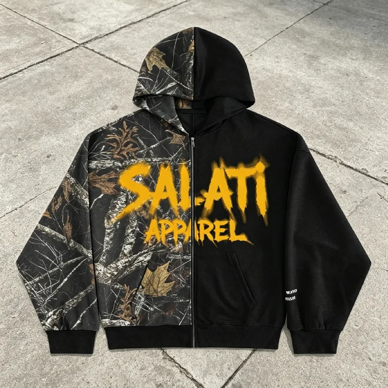 Custom High Quality Autumn Streetwear Zip - up Hoodie 100% Cotton Oversized Eco - Friendly Double Layer Acid Wash Sun Faded gallery 7