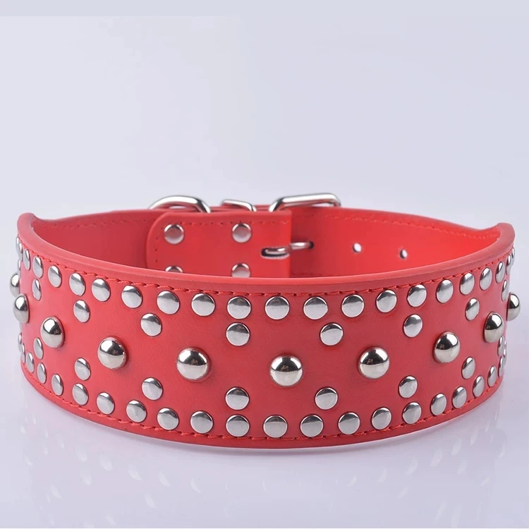 Pet supplies factory direct sales in large dogs mushroom nail dog collar 5CM wide leather rivet dog rope