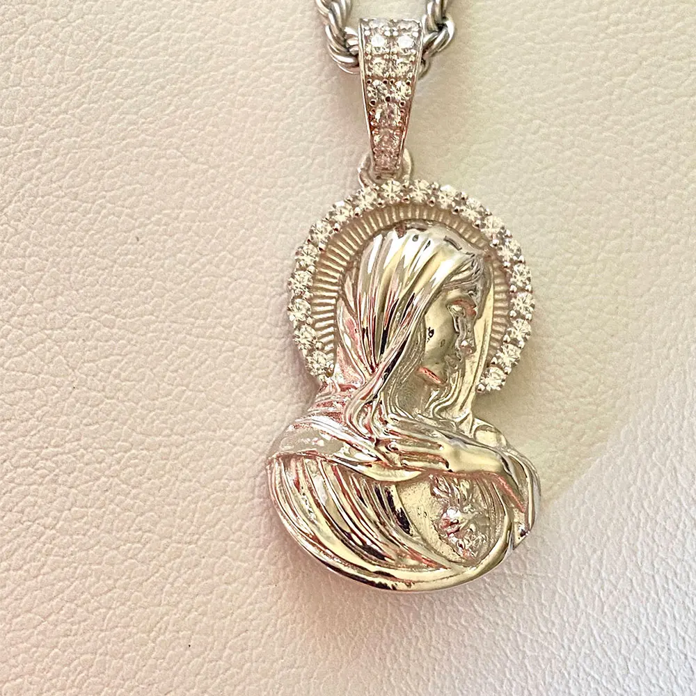Virgin Mary Necklace Stainless Steel Necklaces Catholic Medal Pendants  Necklaces Christmas Gift Jewelry | SHEIN USA