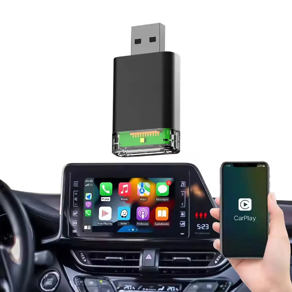 Laudtec Zjq19 2-In-1 Wireless Adapter Plug And Play Fast Transmission Carplay Mini Dongle Usb Universal For Android Apple 2In1