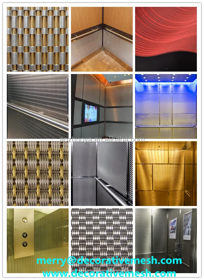 Architectural Woven Metal Wire Mesh Used For Elevator Cabin Screens