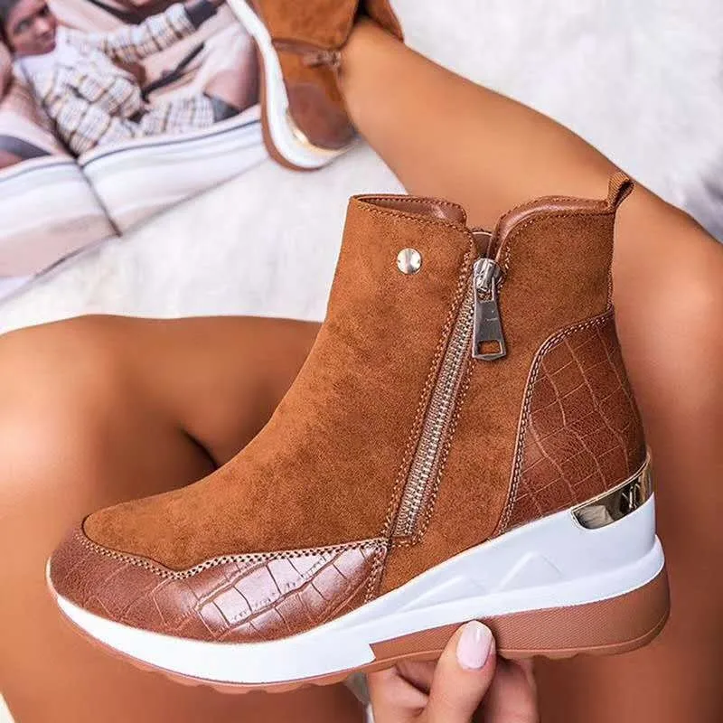 women's comfort wedge booties