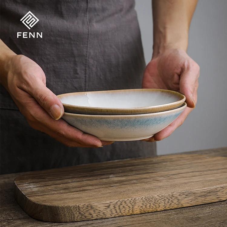 FENN Chinese Design ceramic dinner dish Cobbles Dishes Plate for Restaurant