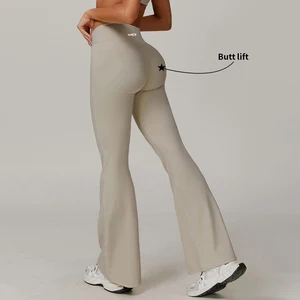 MIQI Custom High Waisted Tall Girl Butt Lifting Gym Pants Workout Gym Leggings Wide Leg Yoga Leggings