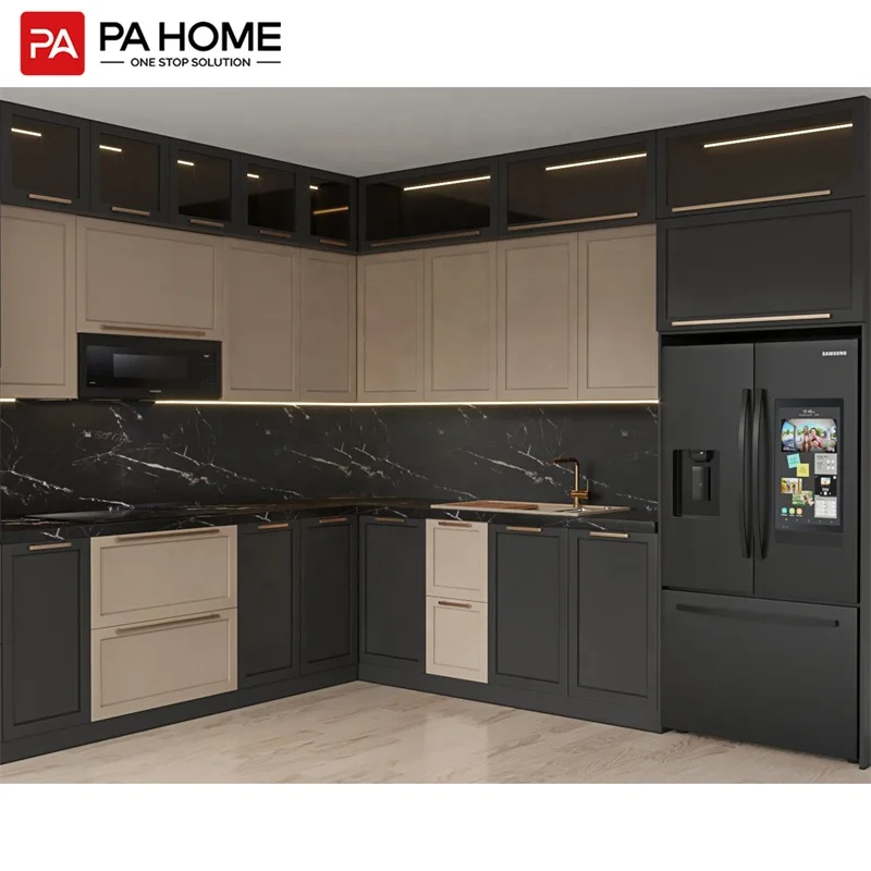 PINAI China Foshan Rta Cheap Solid Wood Luxury Doors Accessories Kitchen Cabinets