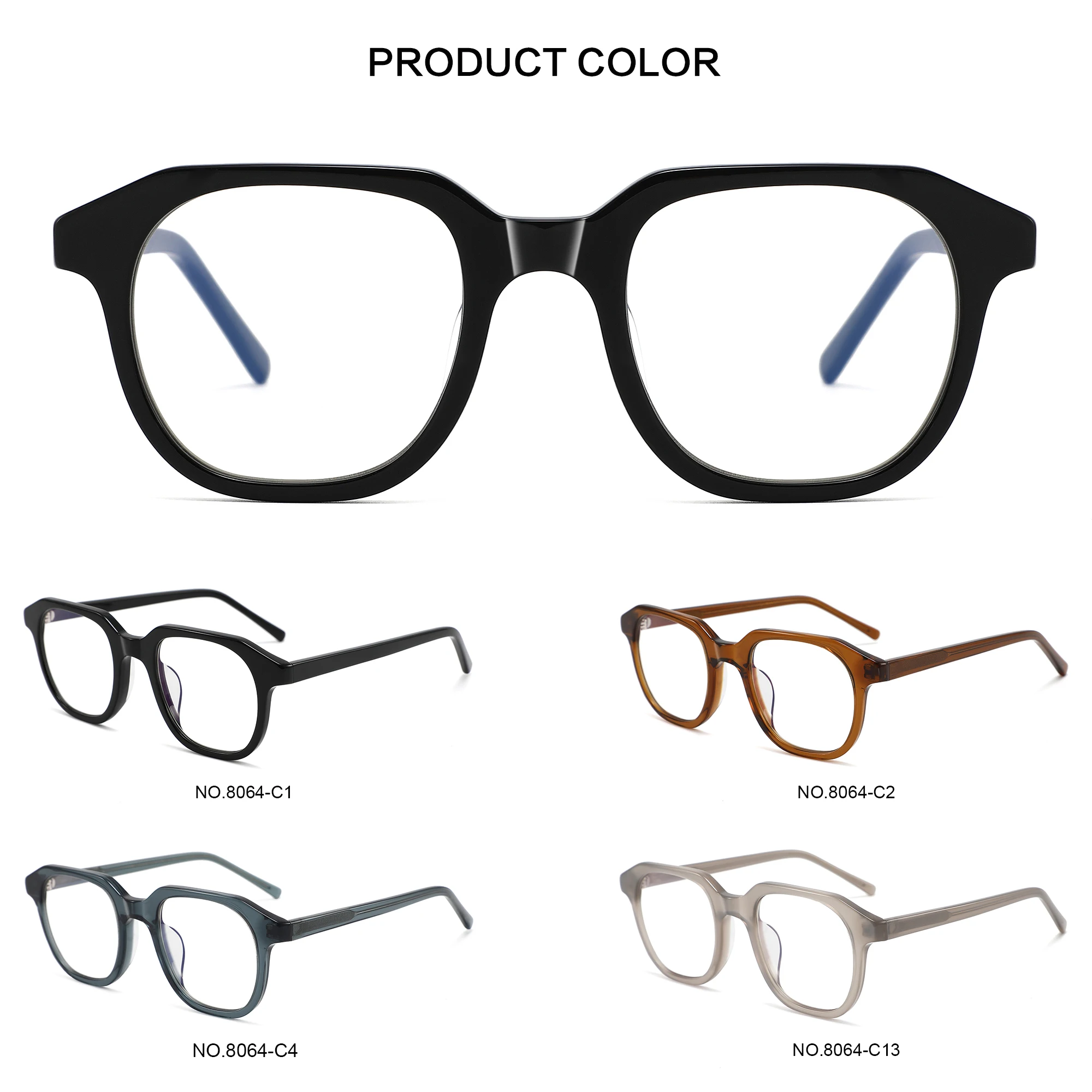 Retro Oval Acetate Frame Eye Glasses Anti Blue Light