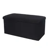 Cotton and linen storage stool - black, a quality choice