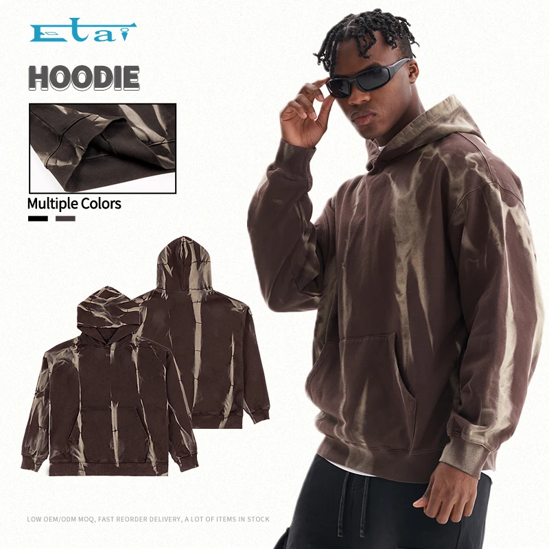 High Quality Heavyweight Sunfaded Washed Hoody Custom Streetwear Casual Fashion Acid Wash Hoodies